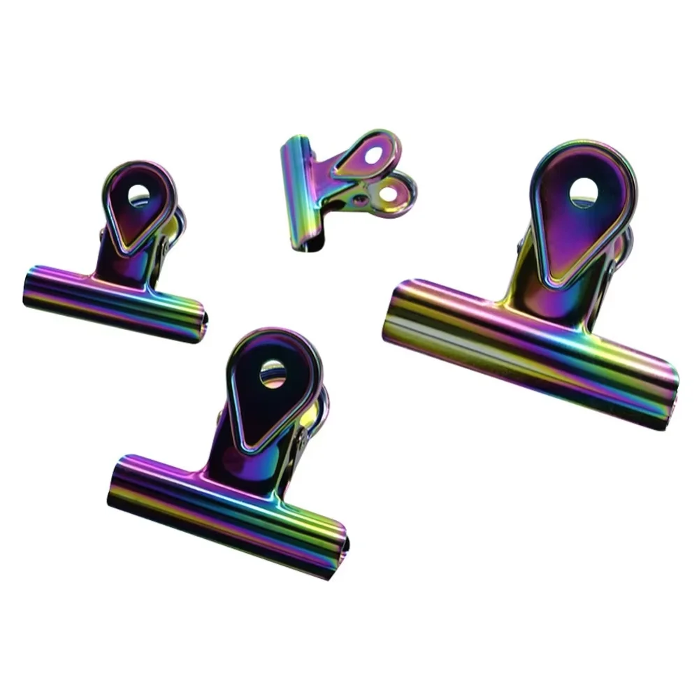 

5Pcs Metal Binder Clips Paper Memo File Document Clips Office School Stationery Clothespin Bag Sealing Dovetail Clip Bookmark
