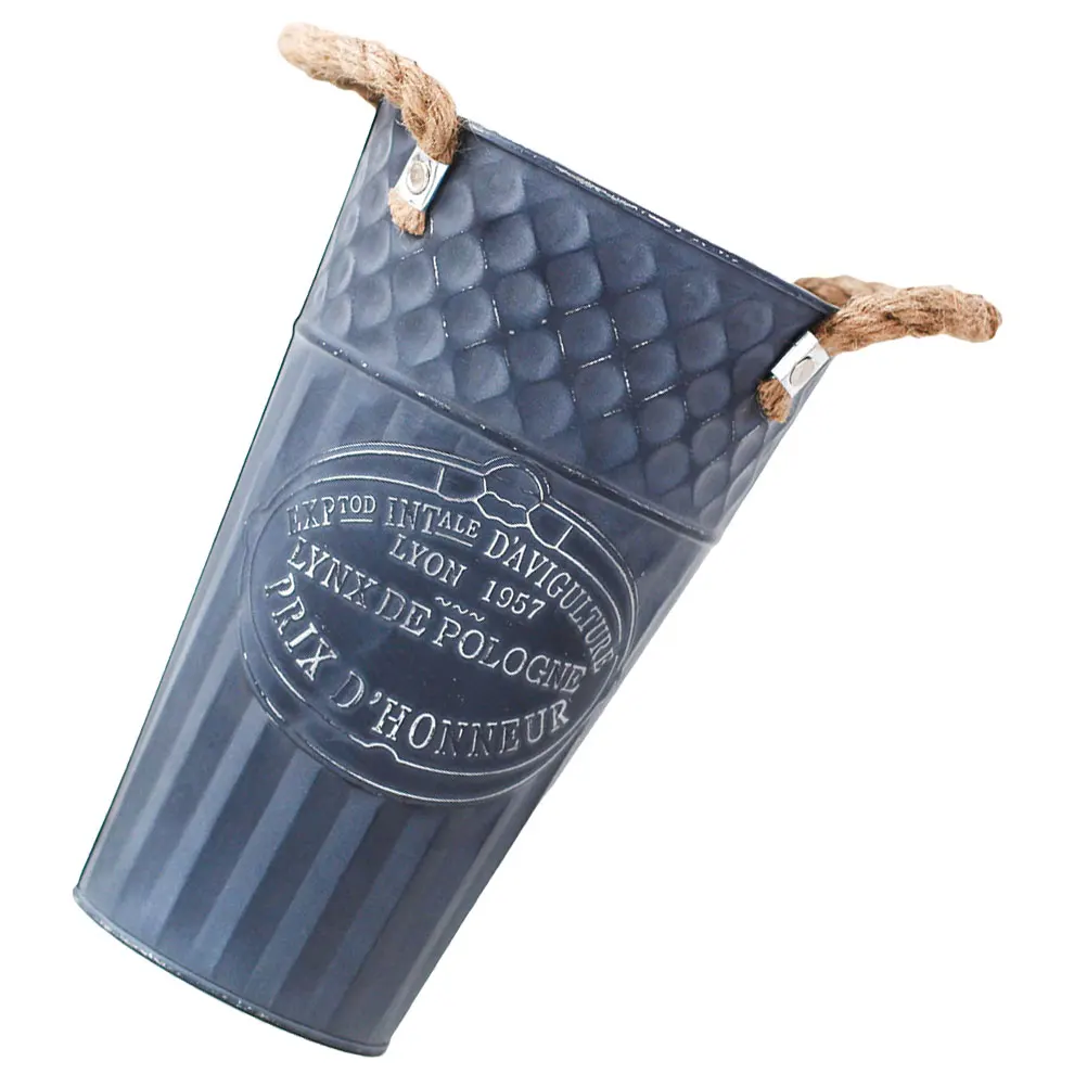 

Vintage Flower Vase Metal Rustic Bucket For Floral Arrangement Farmhouse Decor Dried Flowers Wedding Home Office Garden