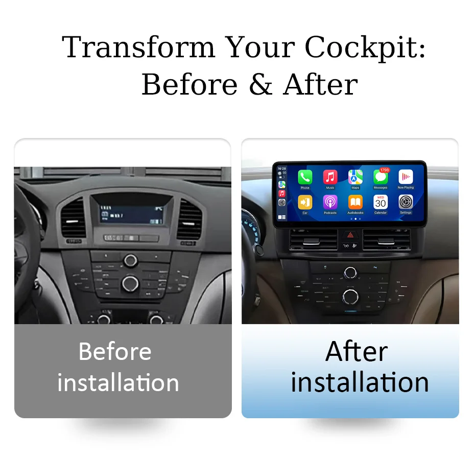 for Buick Regal 2009-2013 12.3 inch Car Radio GPS Navi Android 16 Wireless CarPlay Android Auto Bluetooth IPS Touch Screen DSP