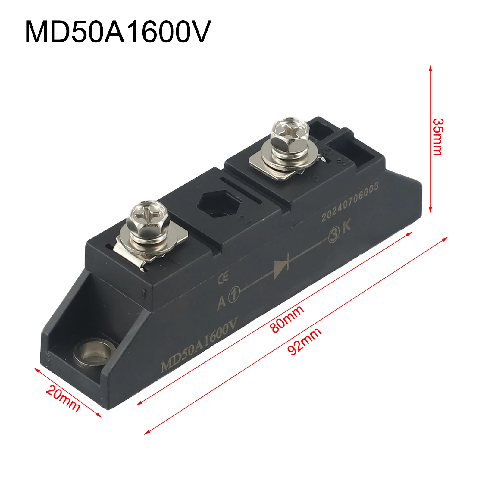 MD50A 1600V 50A For Solar Rectifier Diode With Heat Sink For Use In For Solar Panels And Wind Turbine DC Excitation