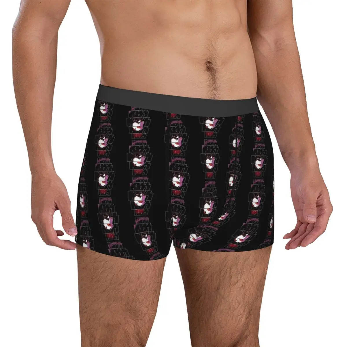 Kiss Band Underwear The Starchild Kiss Logo Men's Boxer Brief Sexy Trunk High Quality Customs Plus Size Panties