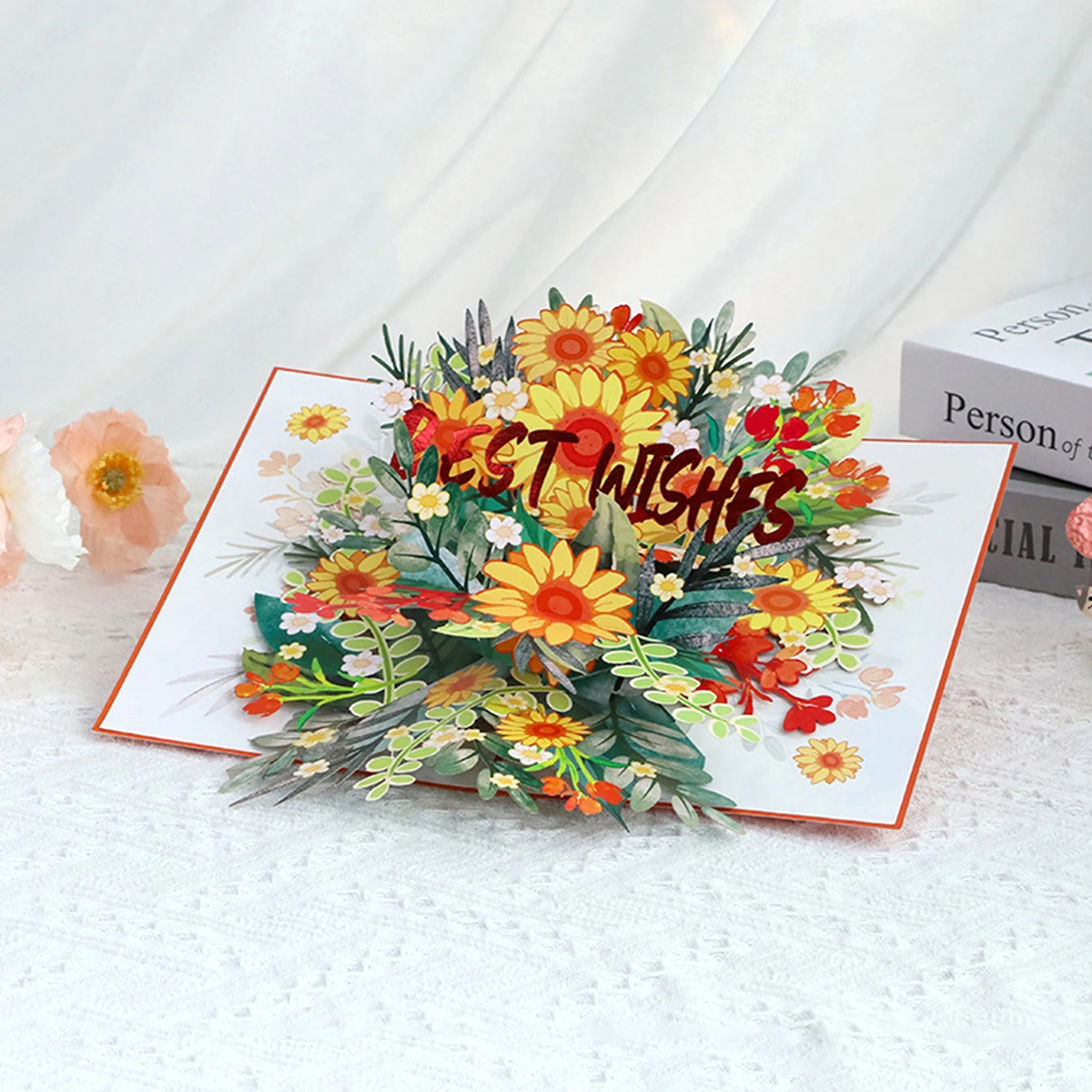 Pop-Up Gold Foil Floral Greeting Card,Write Beautiful Wishes Thank You Messages for Mom Envelope,Mother's Day Gift