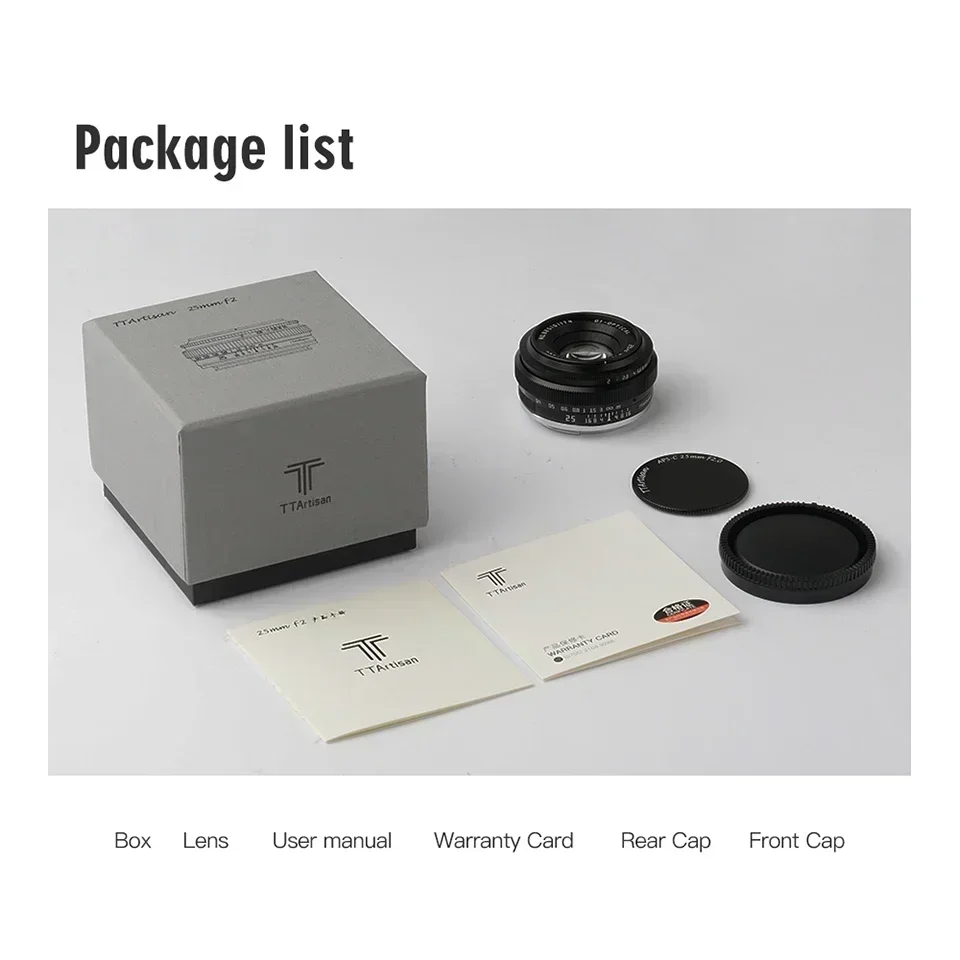 TTArtisan 25mm F2 APS-C MF 인물 사진 촬영 카메라 렌즈 (소니 A6000 A7RIII A7S 후지 XT30 XT-100 니콘 ZFC Z5 …