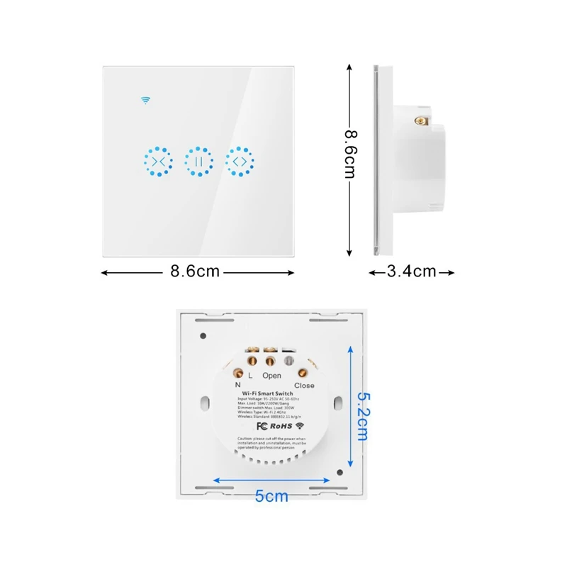 Interruttore a pressione Wifi App interruttore per tapparella interruttore per tende Alexa