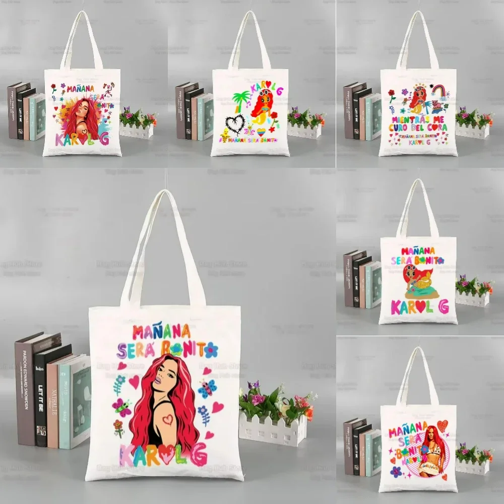 

Karol G Inspired Canvas Tote Bag for Women - Spacious Eco-Friendly Shoulder Bag Perfect for Work Travel and Shopping Trips