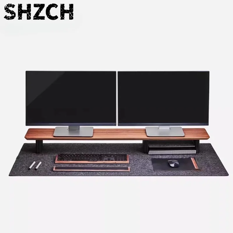 Soporte para Monitor de nogal negro, organizador ergonómico de escritorio para ordenador, estante ajustable para ordenador portá