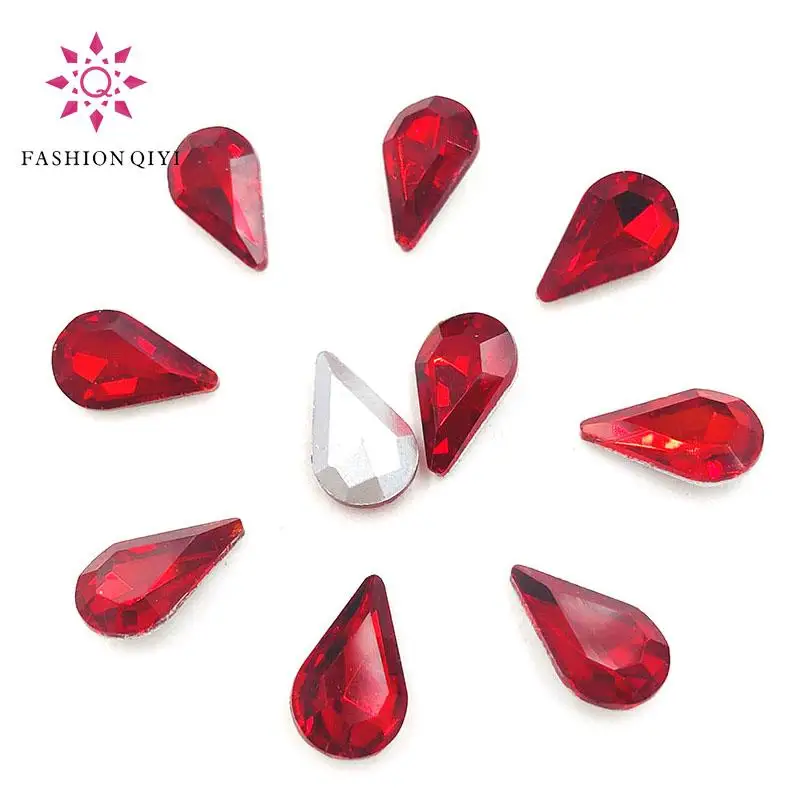 Low Cost!5X8/6X10/8X13mm Clear white Teardrop pointback pear shape Glass Crystal rhinestones diy Nail/clothing accessories