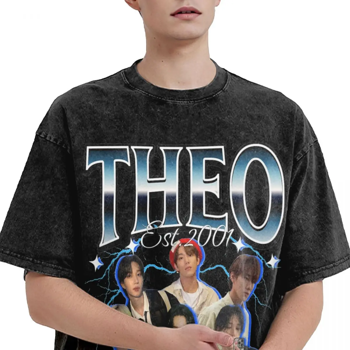 Theo P1Harmony T-shirt T-shirt di tendenza vocale T-shirt estetica a maniche corte T-shirt comode di grandi dimensioni in cotone estivo