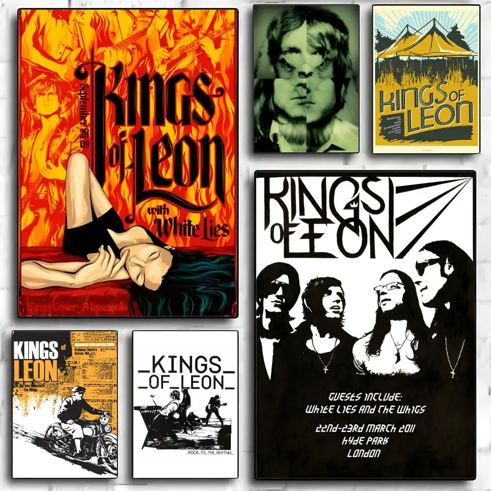 K-kings Of Leon Rock Poster HD Art Sticky Wall Waterproof Home Living Room Bedroom Bar Aesthetic Decoration