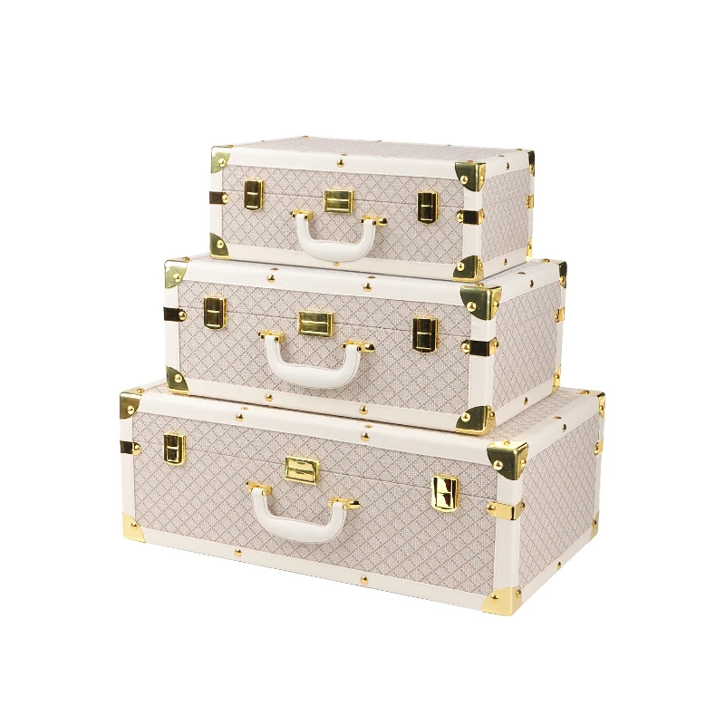 

Light Luxury Premium Sense Hand Portable Storage Box Leather Props Handle Organizing Box Cloakroom Gift Box Photogra
