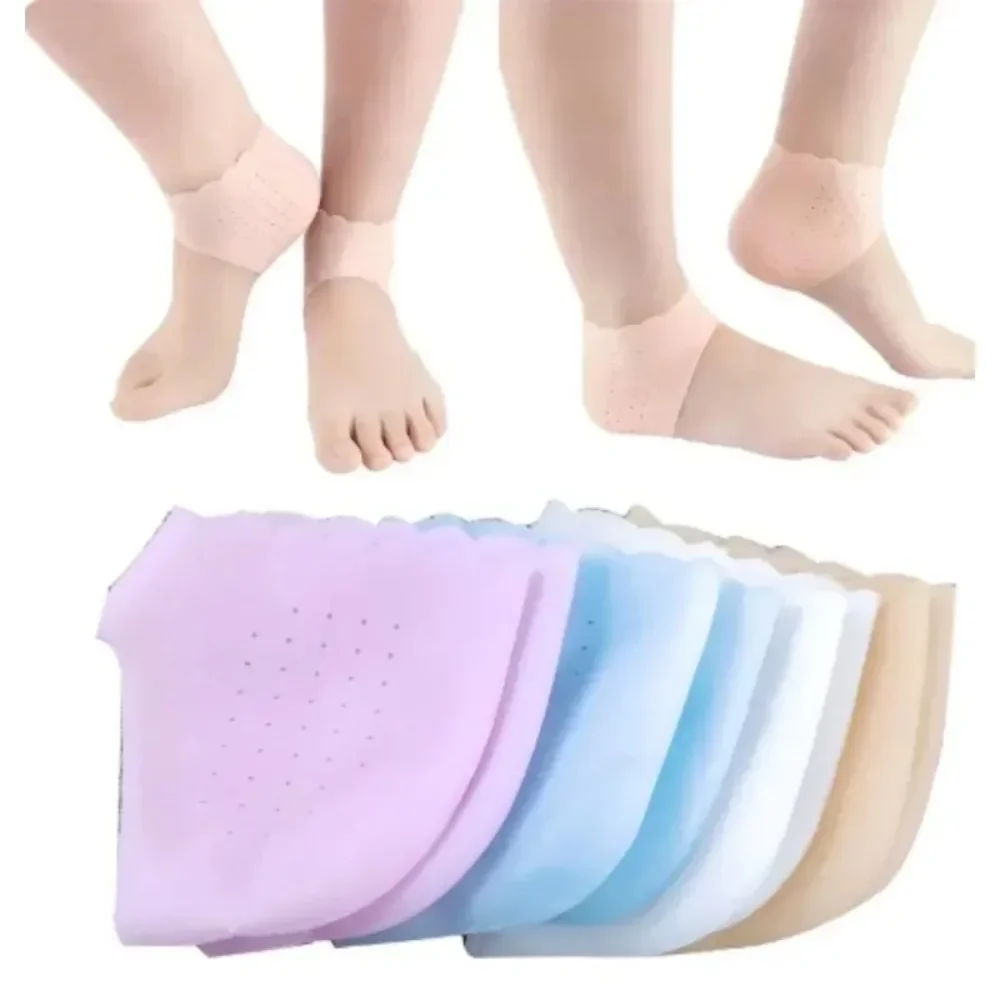 

2Pcs Silicone SPA Moisturizing Socks Anti-Cracking Gel Heel Thin Socks Heel Cover with Hole Heel Protection Socks Foot Care Tool