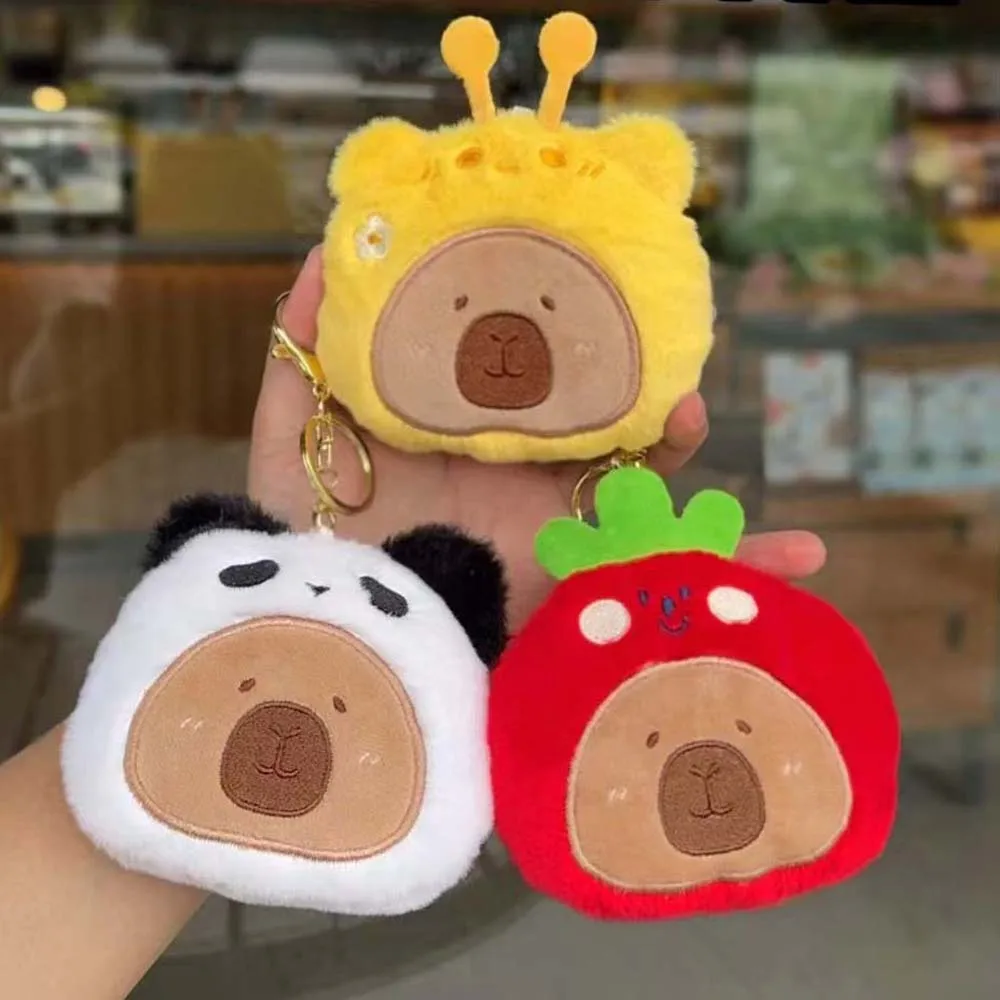 Schattige Pluche Capybara Sleutelhanger Desktop Pop Auto Hanger Speelgoed Pop Tas Opknoping Capibala Portemonnee Ornamenten Cadeau