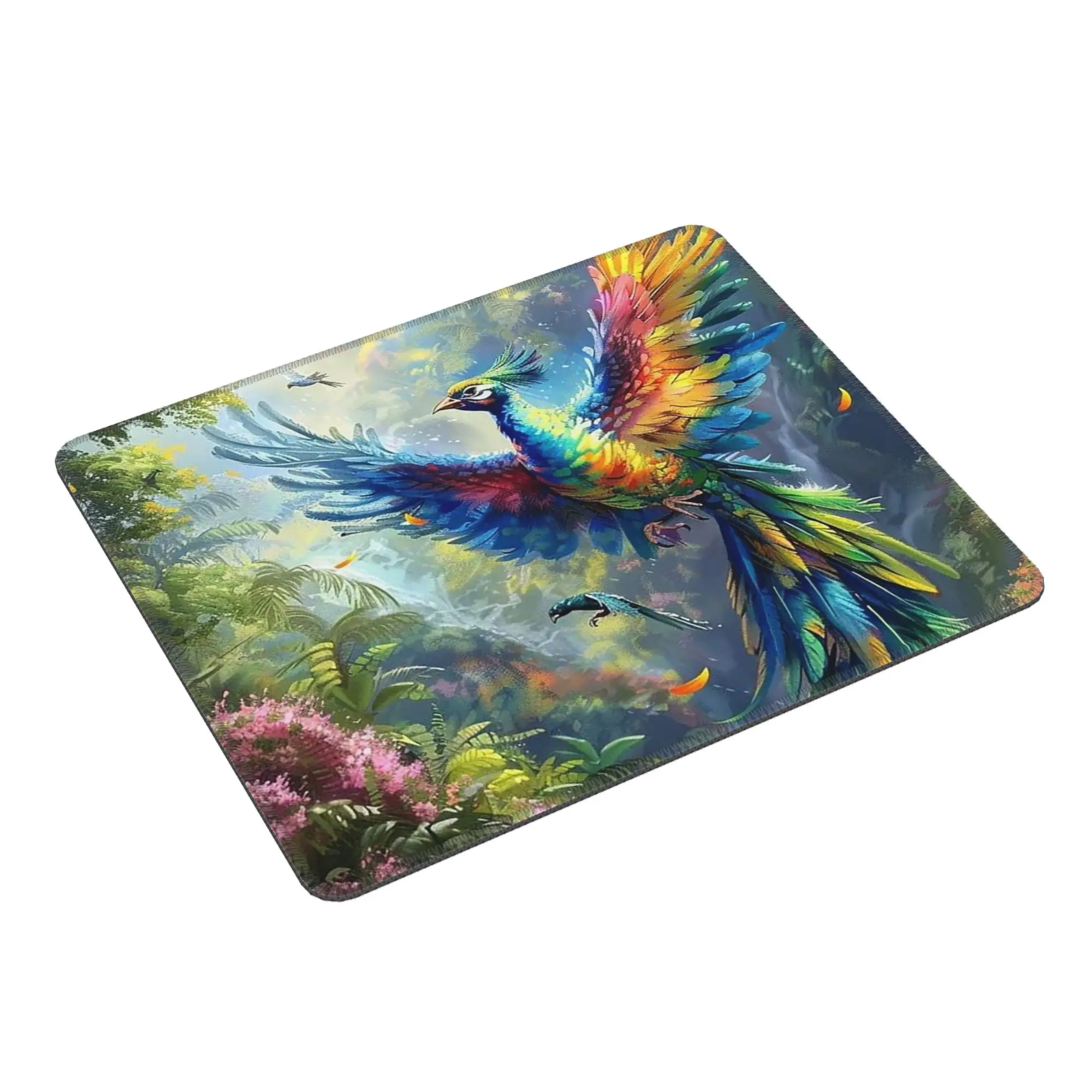 Phoenix And Flower Mouse Pad Computer Keyboard Mouse Mat Gamer PC Laptop Desk Mat Office Table Mats
