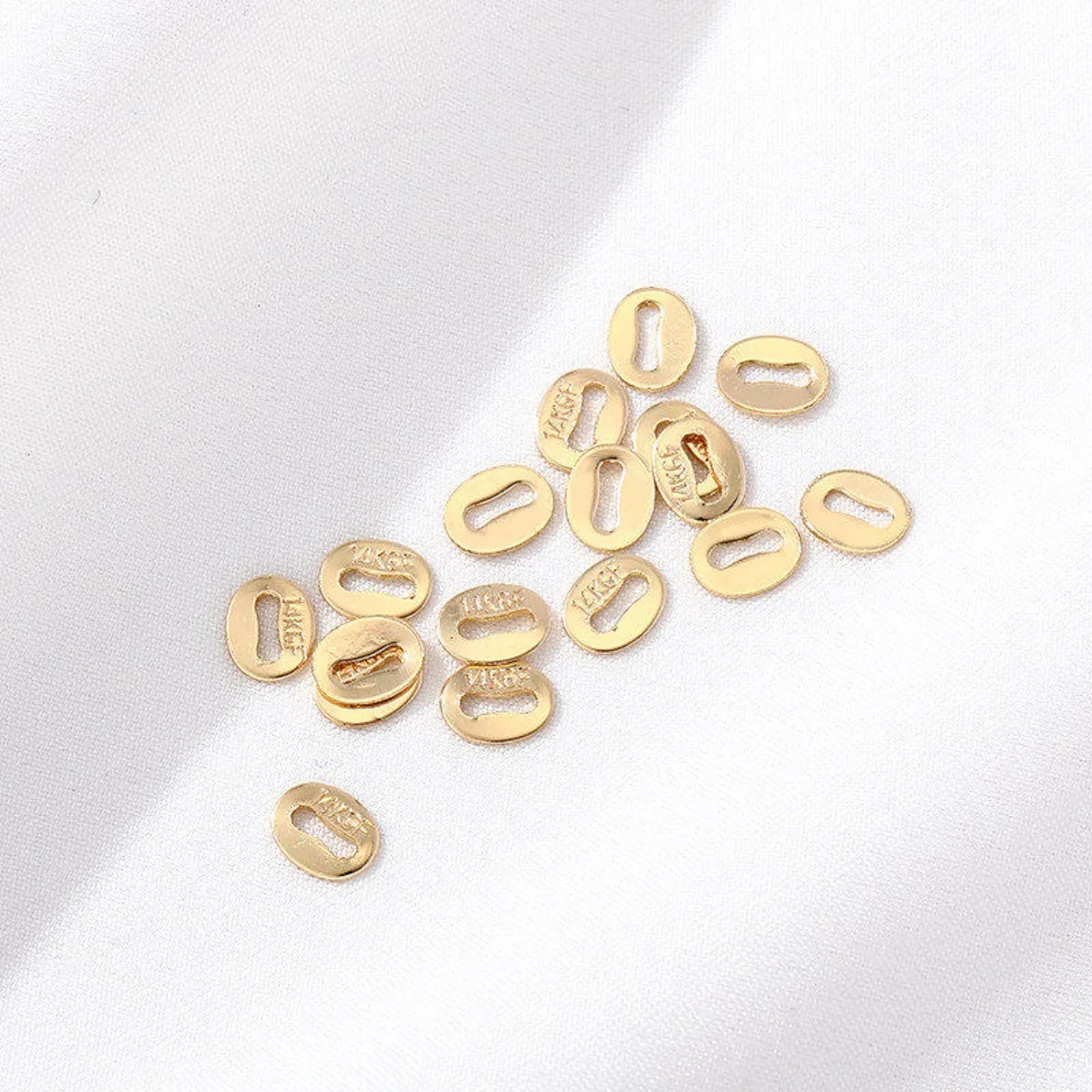 14K Gold Plated Egg‑Shaped Connector Closing Piece DIY Bracelet Necklace Ending Figure‑8 Buckle Jewelry Findings
