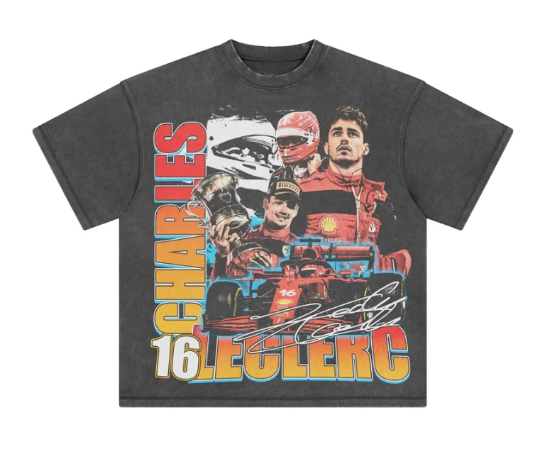 

2026 Summer Charles Leclerc Printed Cotton Y2K Washed T-shirt Men and Women Hot Sales Comfortable Classic Short Sleeved Shirt