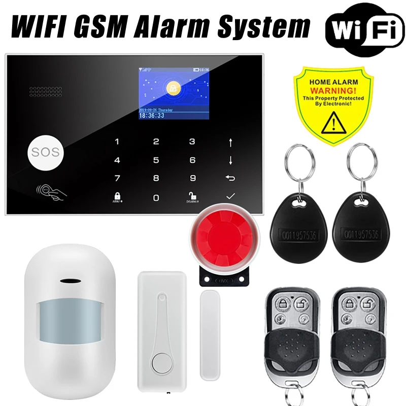 

Комплекты систем сигнализации WIFI GSM Smart Life Tuya App Control Домашняя беспроводная охранная сигнализация Комплект охранной сигнализации Датчик движения открытой двери