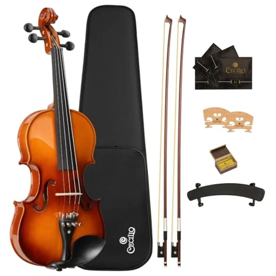 

Профессиональная скрипка для левшей, полноразмерная, с цельной еловой декой, корпус из клена, натуральный цвет, в комплекте с жестким футляром, 2 скрипками, смолой и подставками для струн