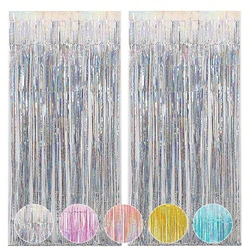 2Pcs 2m Tinsel Curtain Boy Girl Birthday Wedding New Year Party Decoration Tassel Background Graduation Independence Day
