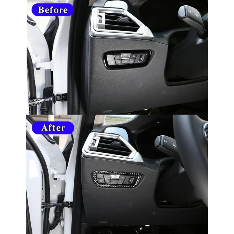 

For Toyota Supra GR A90 2019-2023 Soft Carbon Fiber Headlight Switch Cover Trim Frame Interior Accessories