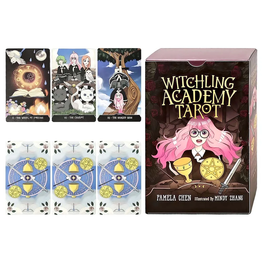 78 بطاقة الساحرة أكاديمية التارو سطح السفينة 12 × 7 سنتيمتر النسخة الإنجليزية نظام رايدر العرافة أوراكل سطح السفينة طقم هدايا