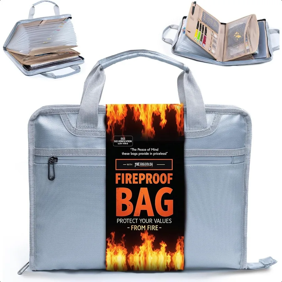 

Fireproof Expanding File Folder 13 Pockets Accordion File Organizer Important Document Organizer Portable Document Storage Bag