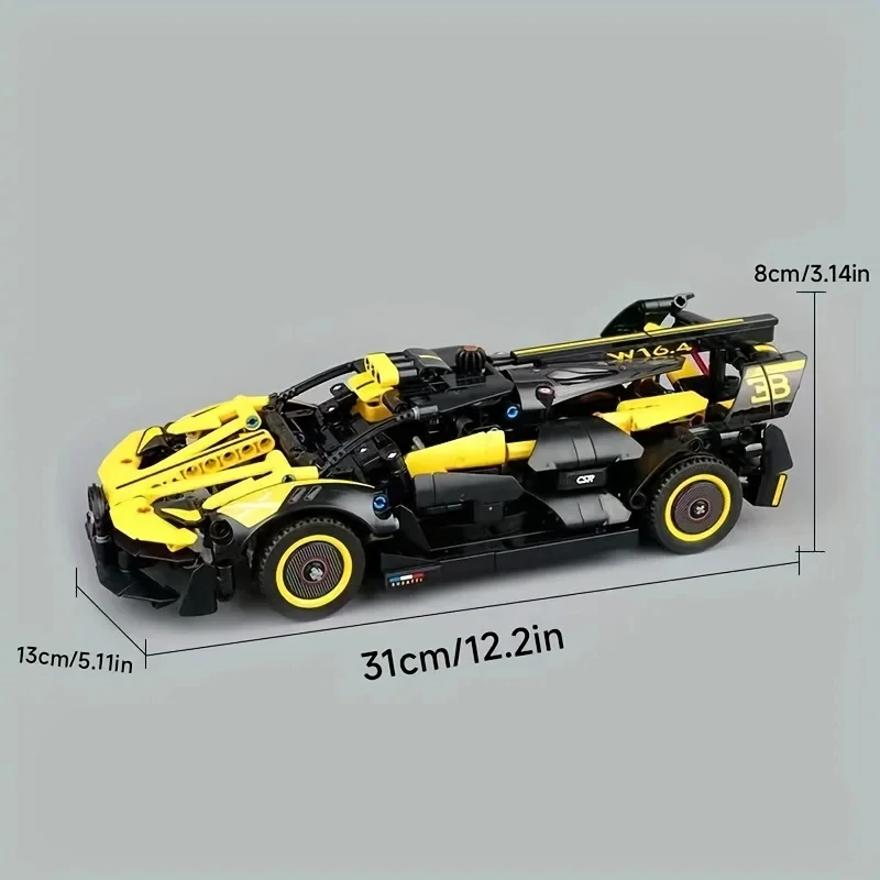 905pcs Champagne Car 1:16 Fit Roadster Model Kit Model Building Blocks Toys Gifts Children\'s  Adult Toys Compatible 42151