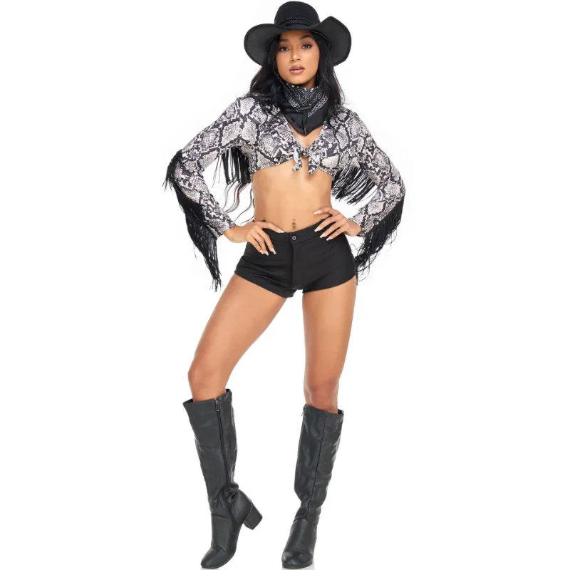 

Adult Western Cowboy Cosplay Costume With Hat Halloween Party Cowboy Costume Sexy Cowgirl Outfit Stage Performance Costume