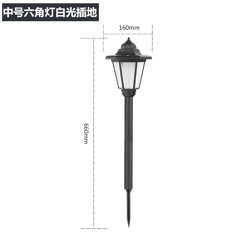 Solar Powered Outdoor Retro Hexagonal Wall Lamp Waterproof Garden Villa Yard Lawn Pathway Landscape Exterior Lighting Fixture