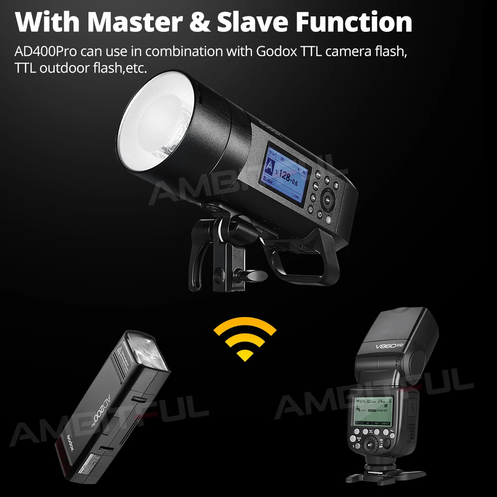 Godox AD400 Pro WITSTRO All-in-One Outdoor Flash AD400Pro Li-on Battery TTL HSS with Built-in 2.4G Wireless X System