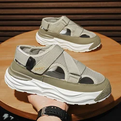 Men's Sandals Summer 2024 New Wear Thick Bottom Sports Outdoor Breathable Hole Beach Slip-proof Deodorant Slippers for Men