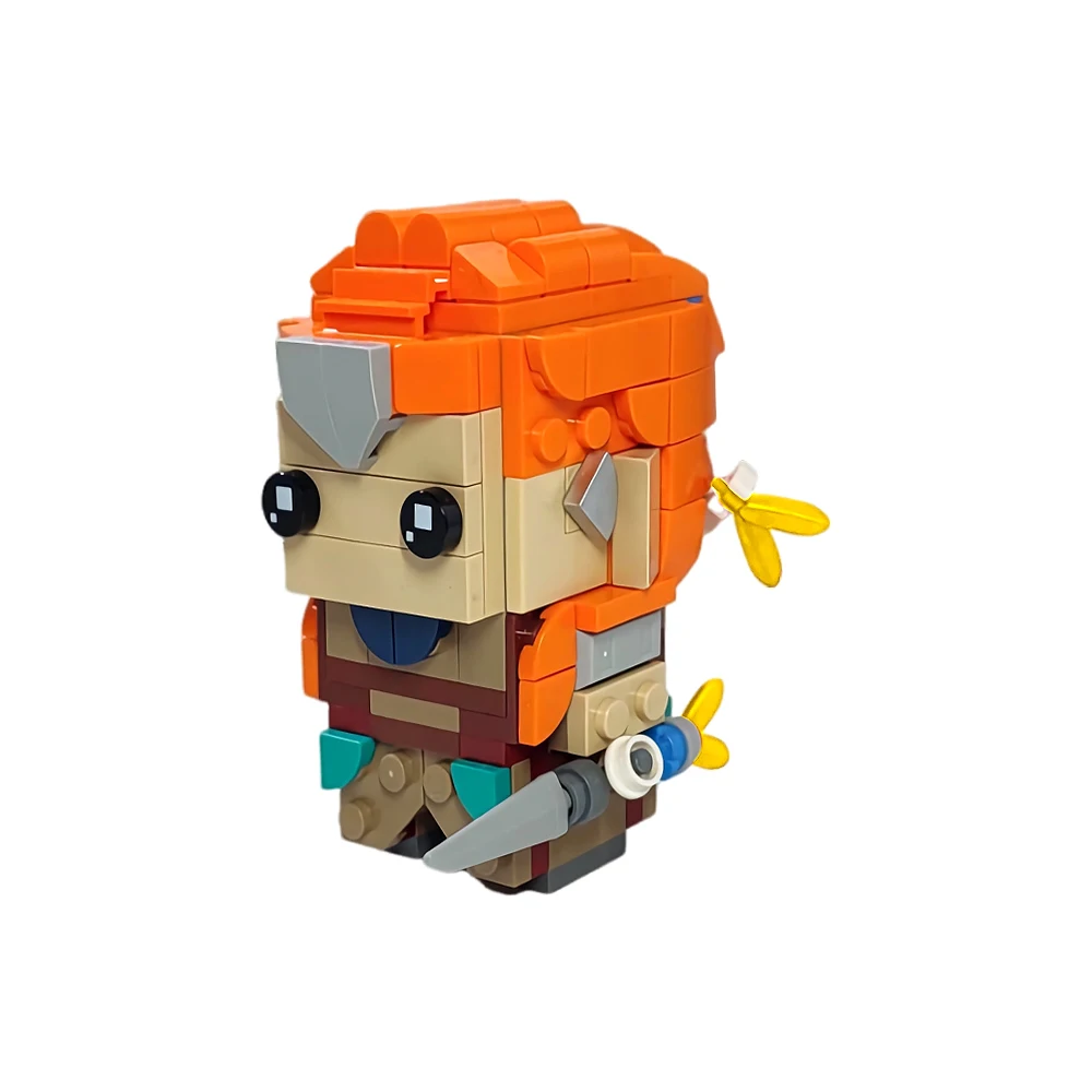 

Gobricks MOC Horizons Zero Aloy Brickheadz Bricks Horizons Games Female Warrior Hunter Figure Building Blocks Toys Gift