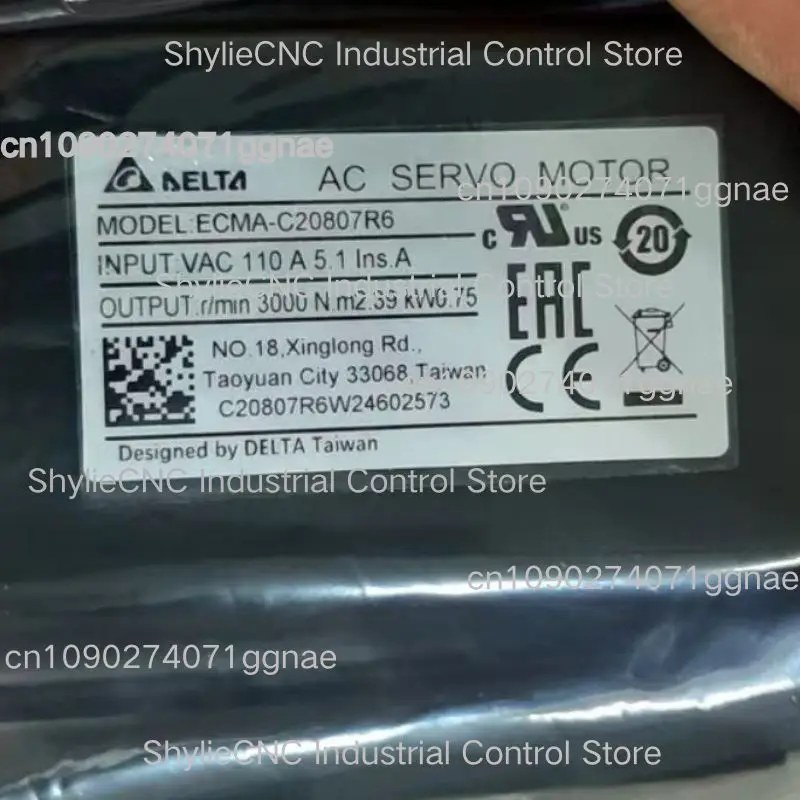 Quick delivery of new ECMA-C20807R6 servo motor with 110V input, 0.75kW, output of 3000 revolutions per minute, torque of 2.39Nm