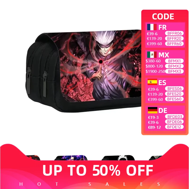 

Anime Jujutsu Kaisen Yuji Itadori Gojo Satoru Pencil Cases Pen Bags Box Cosmetic Makeup Bag Storage Bag Purse Wallet Kawaii Gift