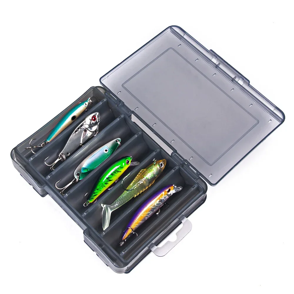 

Fishing Lure Boxes Tackle Box Large Storage Double Sided Open Case Compartments Container Baits Gear Accesorios Set Pesca Tool