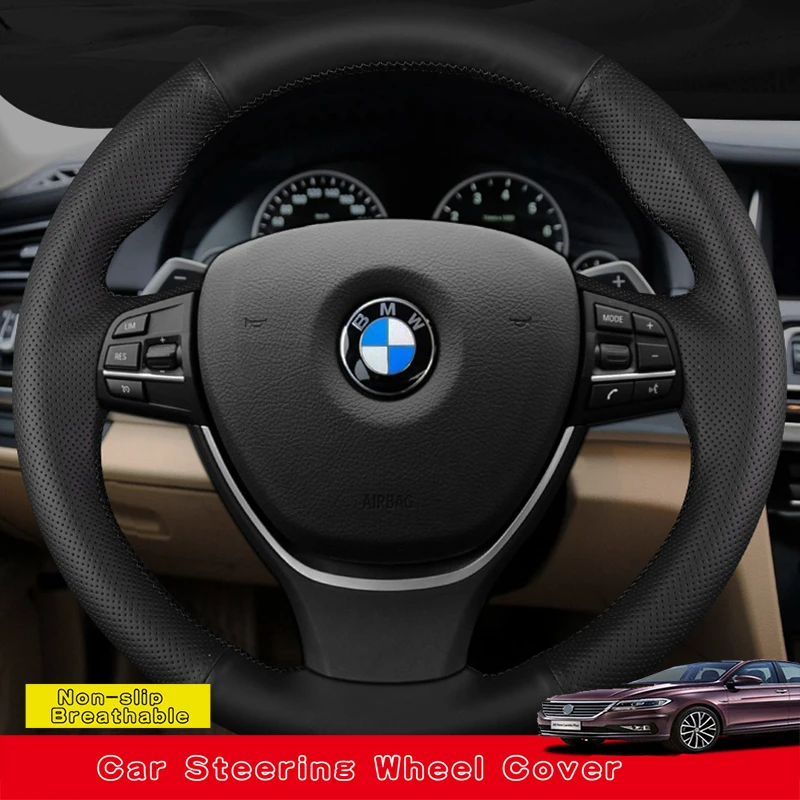 Customized Microfiber Leather Car Steering Wheel Cover For BMW F10 2014 520i 528i 730Li 740Li 750Li Auto Interior Accessories