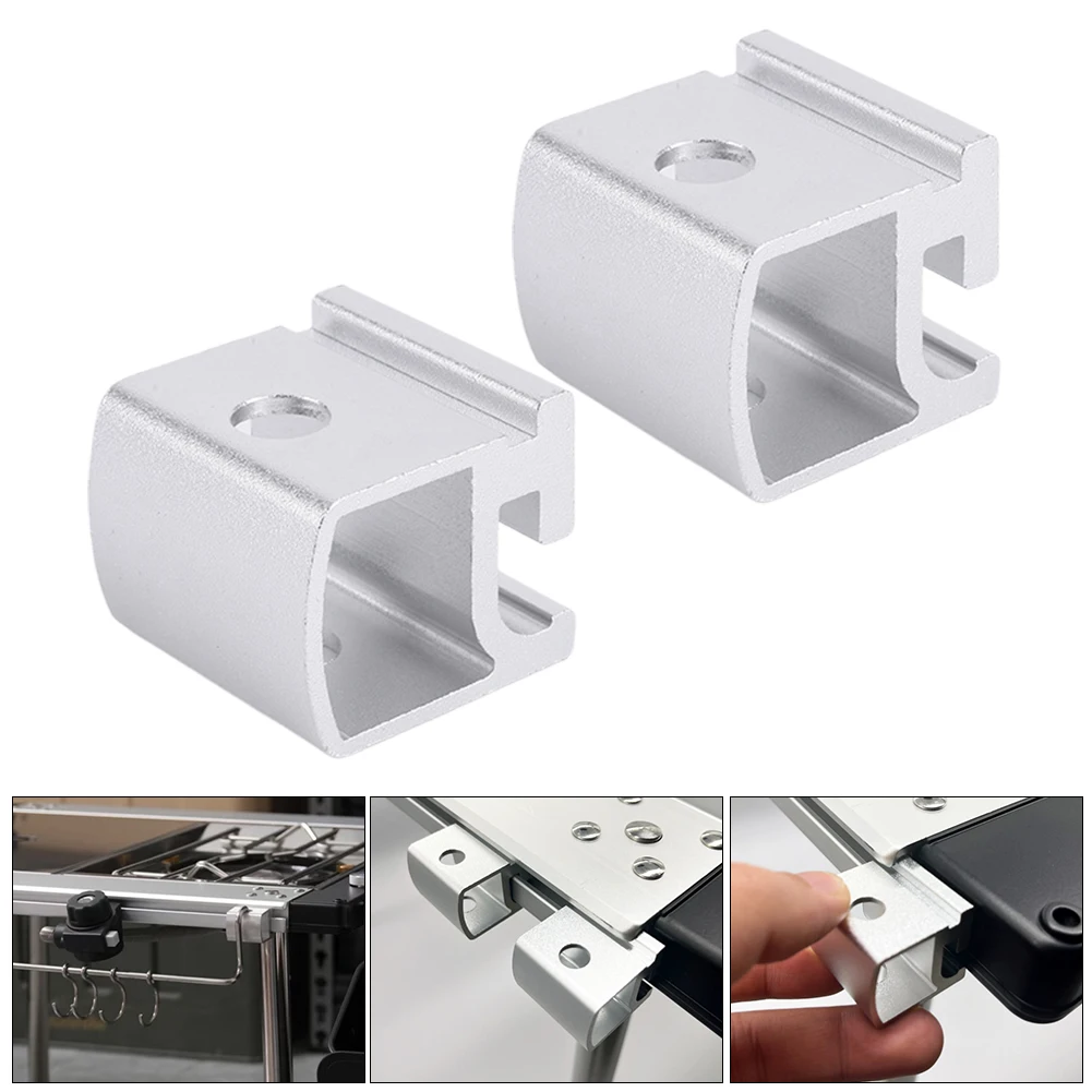 Aluminium Alloy IGT Extension Plate Link Buckle for Outdoor Camping(Silver 2PCS)