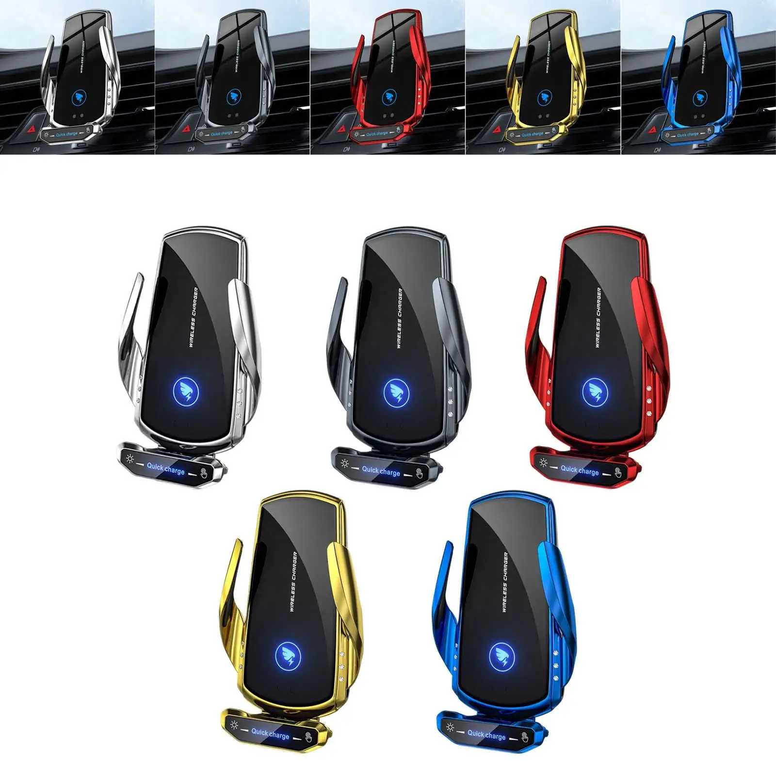 

Универсальные беспроводные зарядные устройства, автомобильный держатель, индукционный умный автоматический зажим, вентиляционное отверстие, 15 Вт, зарядка, электромагнитное крепление для автомобильного зарядного устройства