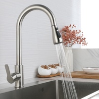 304 Stainless Steel Pull out Kitchen Faucet Deck Mounted Sink Water Tap with Mixer Stream Sprayer Head Hot Cold Taps for Kitchen