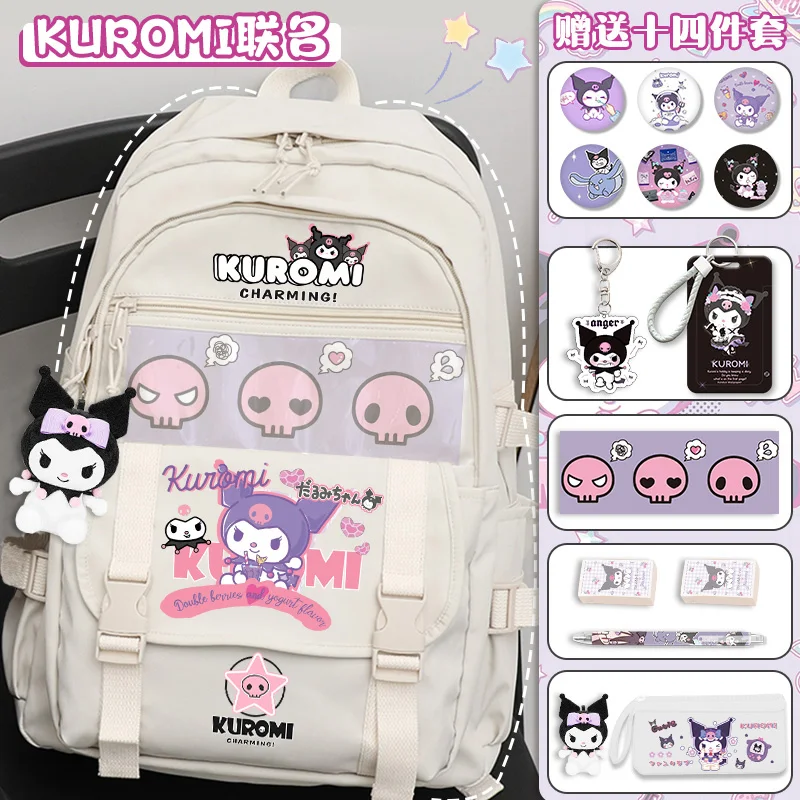 Kulomi Children's School Bag, New Model 2025, Sanrio Anime Cartoon Teenager's Backpack, Back to School