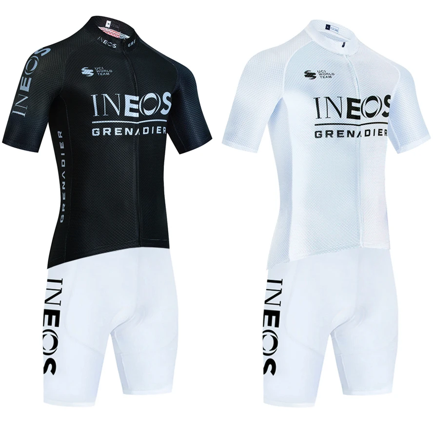 Nowa 2024 biała koszulka kolarska INEOS na rower drużynowy Maillot Jersey zestaw szortów Ropa Ciclismo Pro Bicycl Tshirt odzież