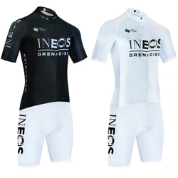 Conjunto de Ropa de Ciclismo profesional, INEOS Maillot del equipo y pantalones cortos, color blanco, novedad de 2024