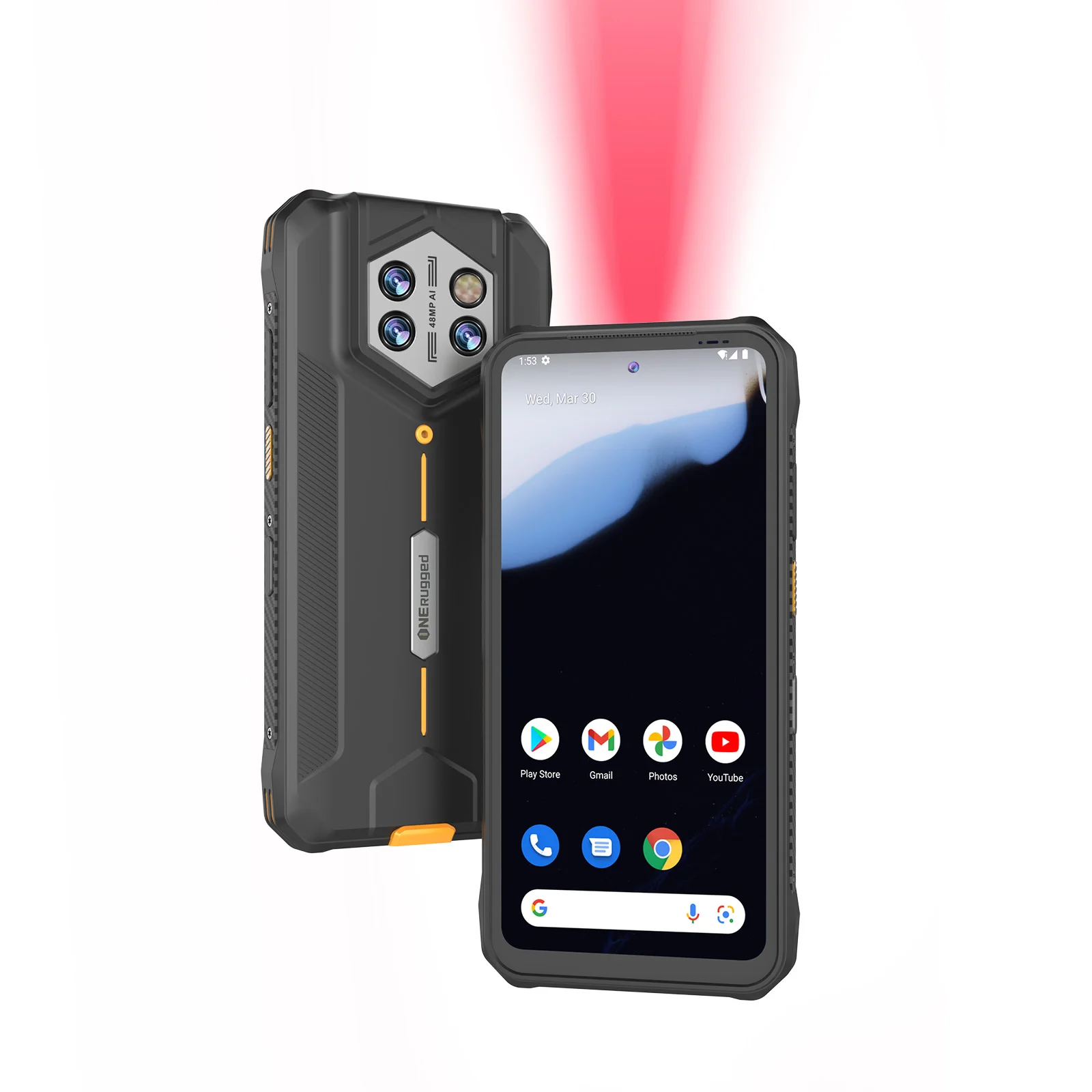 

2-in-1 Rugged Phone & PDA Industrial Handheld Terminal Android 14 NFC GPS IP68 Waterproof, POS, Zebra Barcode Scanner & Dock