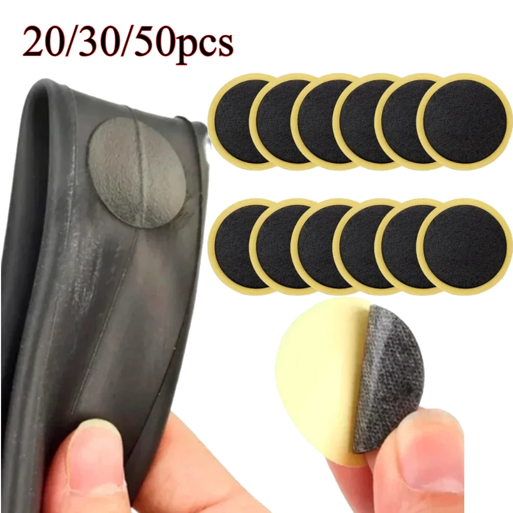 20/30/50pcs Bicycle Glue-free Tire Patches Circular Rubber Quick Repairing Tyre Protection Patch Bike Tire Puncture Repair Tool