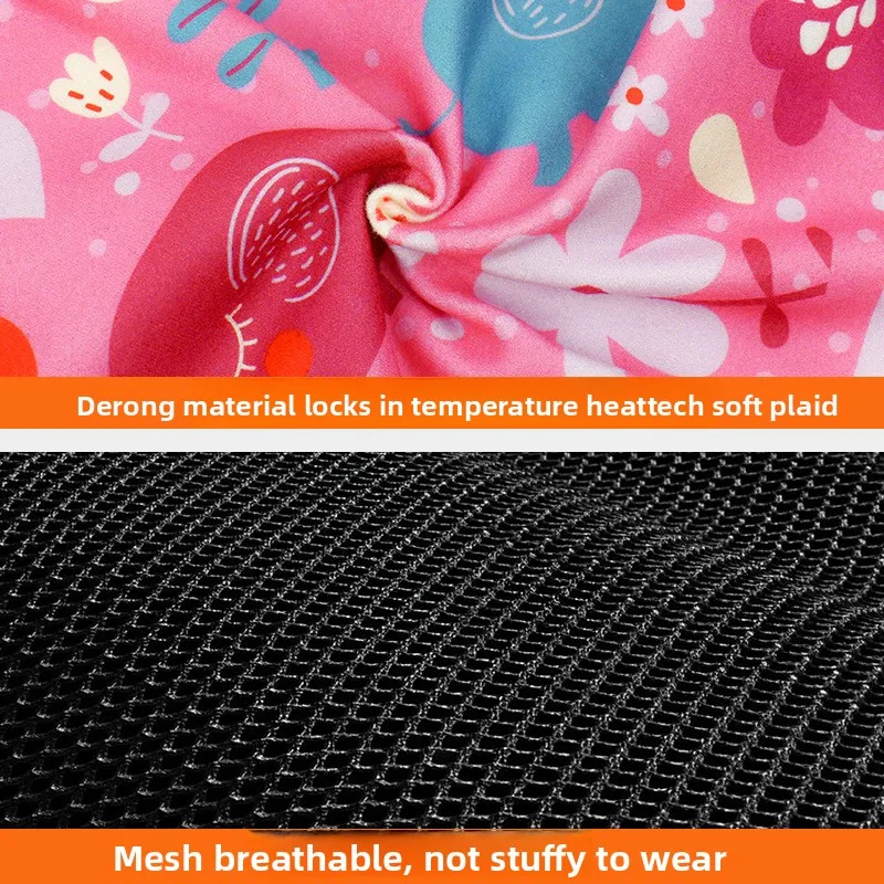 Children's Winter Full Face Cold Proof Head Cover with Breathable Mesh Holes, Penguin Print for Motorcycle Riding