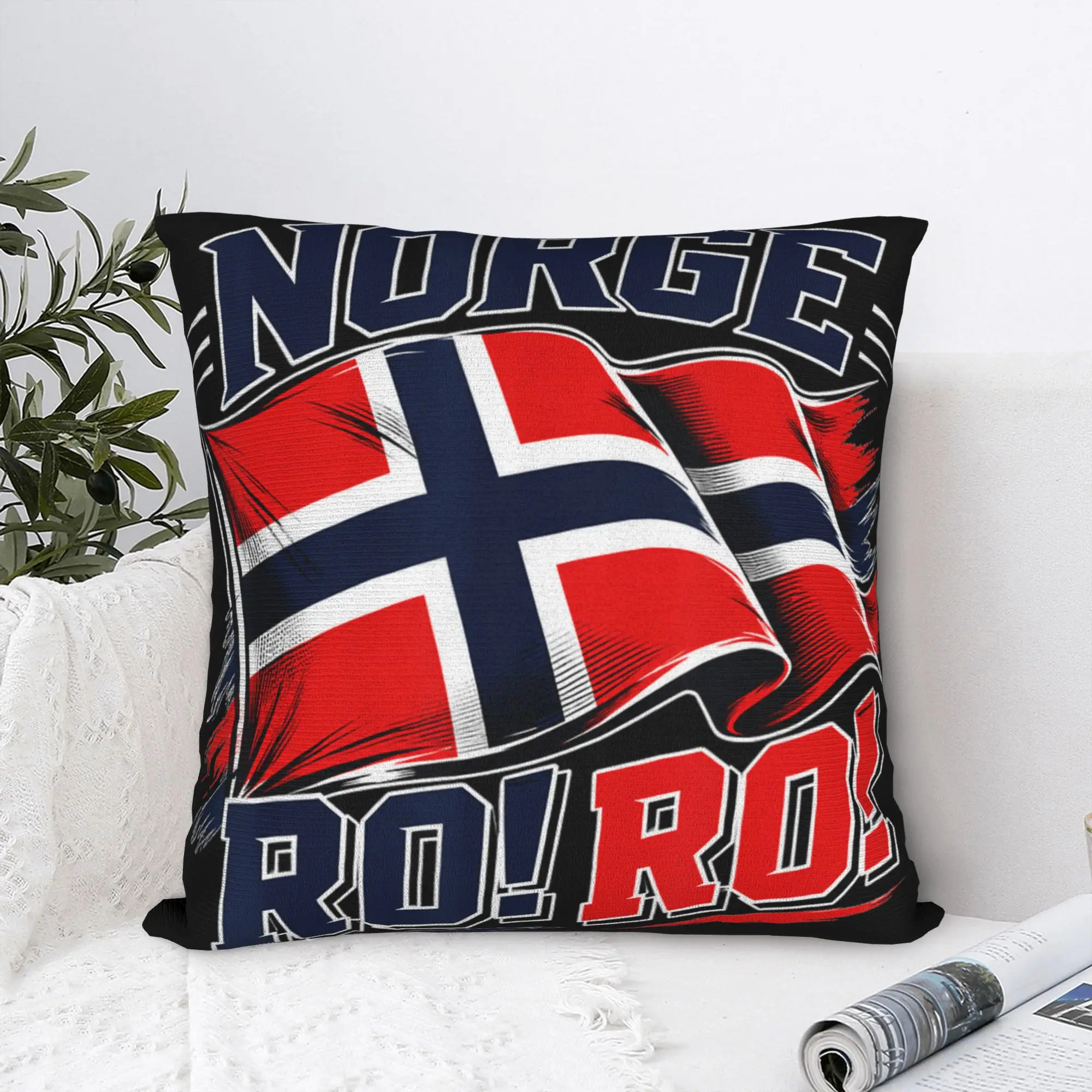 Pillow Cover Norway Norge Flag Vintage Norwegian Football Fan Design  Morden Pillow Case For Sofa Home Decor Pillowcases
