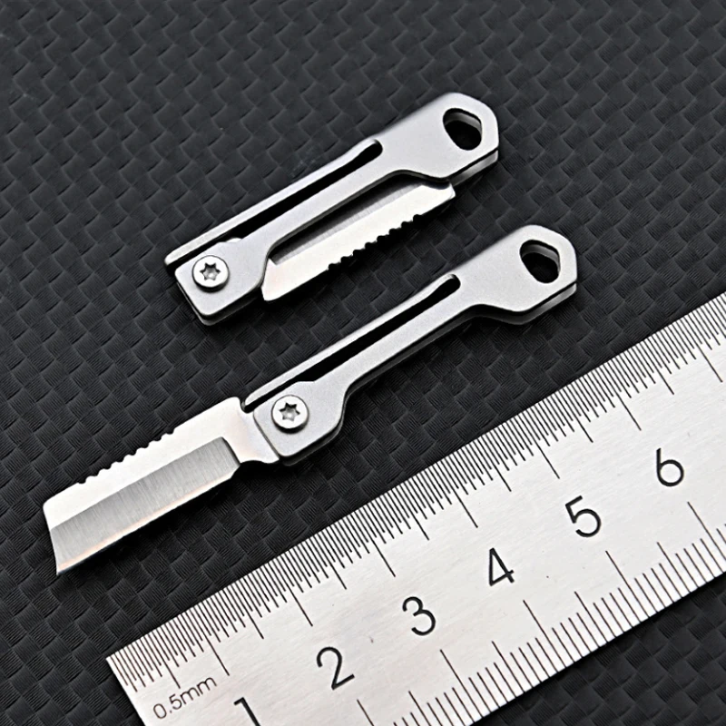 MiniFolding Knife Parcel Mail Stainless Steel Blade Utility Razor Cut Pocket Tape Knife Keychain Envelope Box Open Letter Parcel