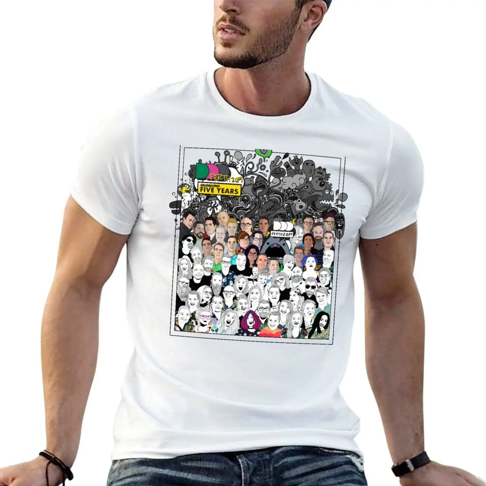 DDD Perth - Celebrating 5 years T-Shirt plain blue archive mens graphic t-shirts pack