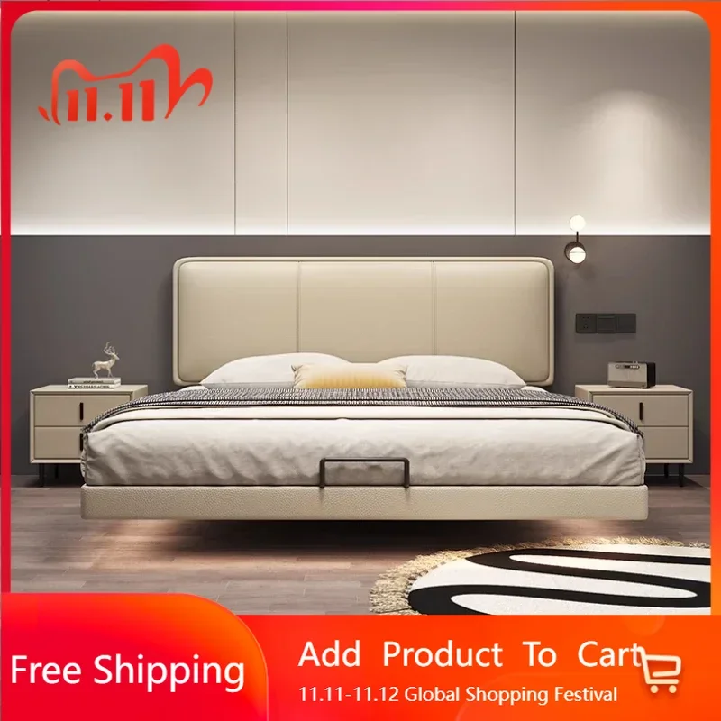 

Entertainment Modern Double Bed Storage Space Space Saving Double Bed Frames Queen Organizer Cama Queen Size Trendy Furniture