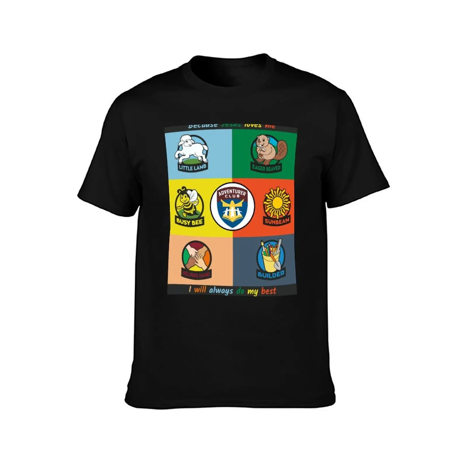 Adventurer Club Colourful Poster with Pledge T-Shirt man t shirt designer T-Shirt