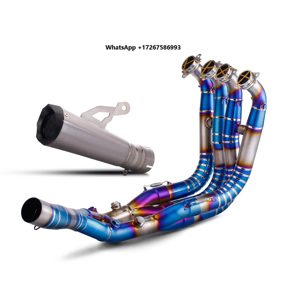 For S1000RR 2019-2025 S1000R 2021-25 Modify Exhaust Motorcycle Full System Titanium Alloy Blue Front Pipe Escape Muffler Kit